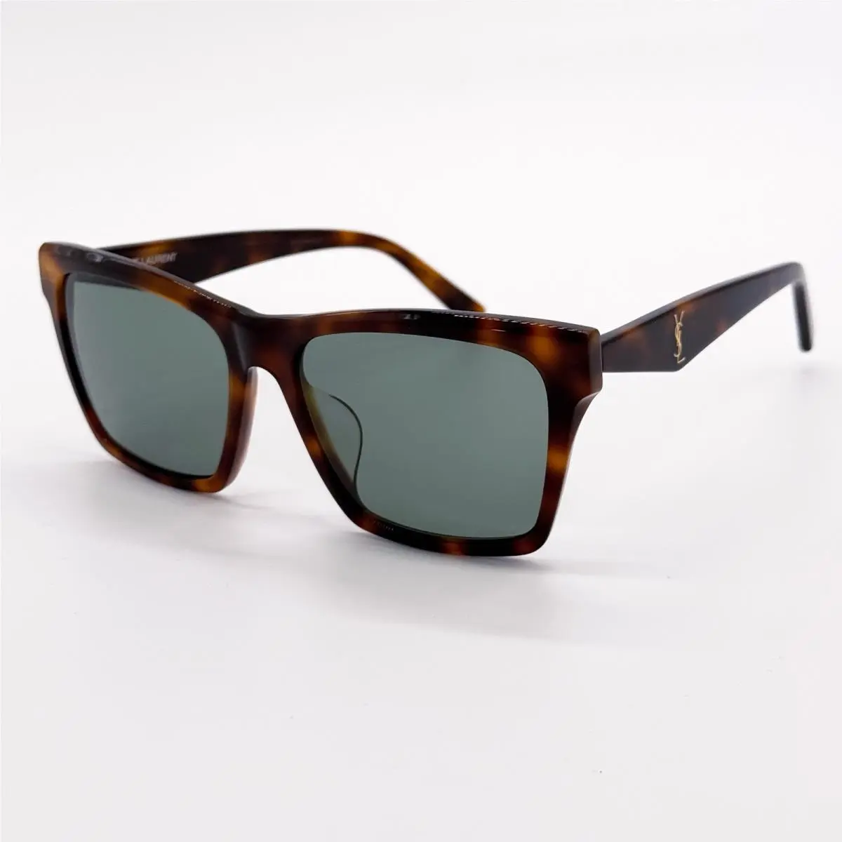 Saint Laurent SLM104F 003 Women Cat Eye Havana Green Sunglasses SL M104 003 by Yves Saint Laurent