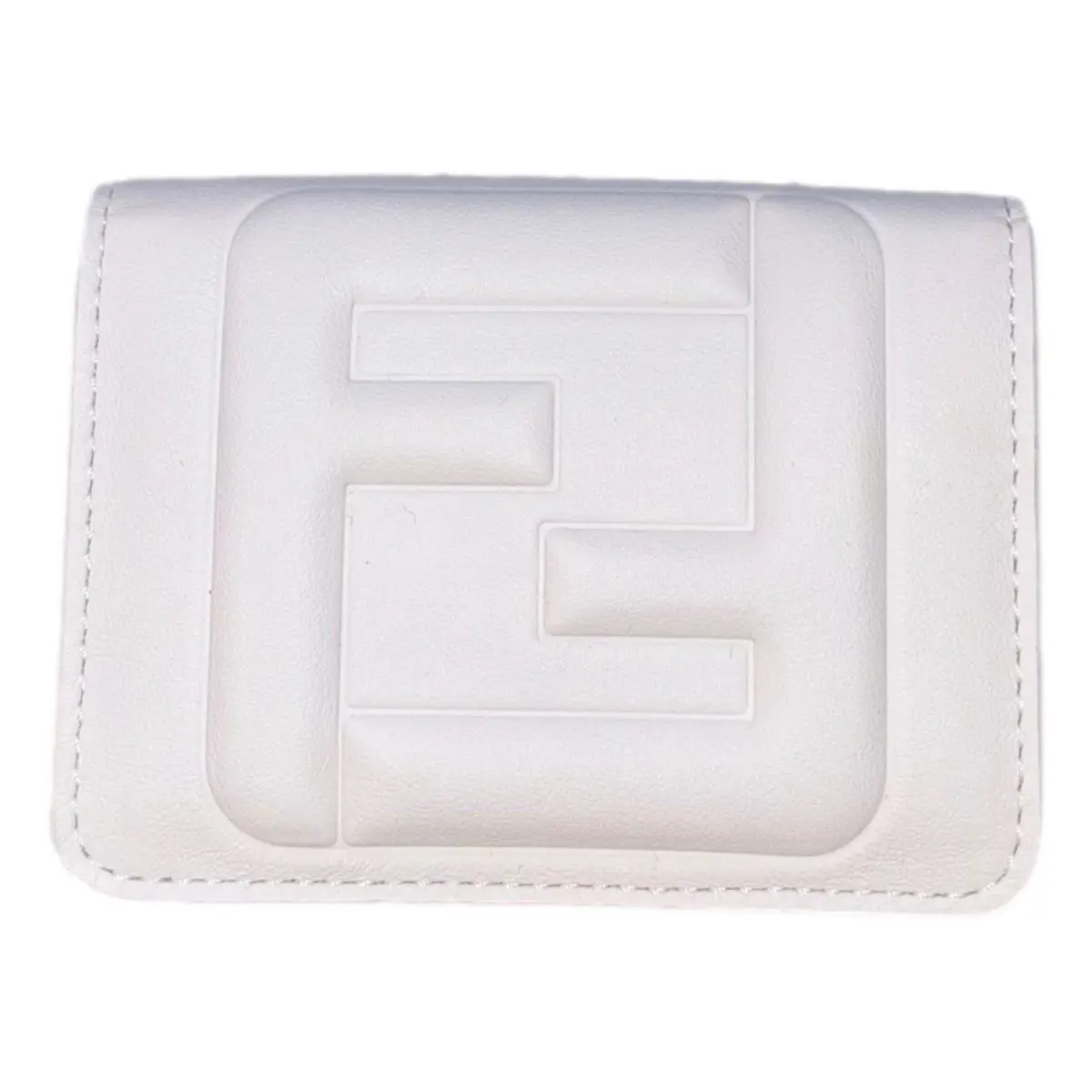 Fendi FF Cube Embossed Logo Oro Yellow Leather Trifold