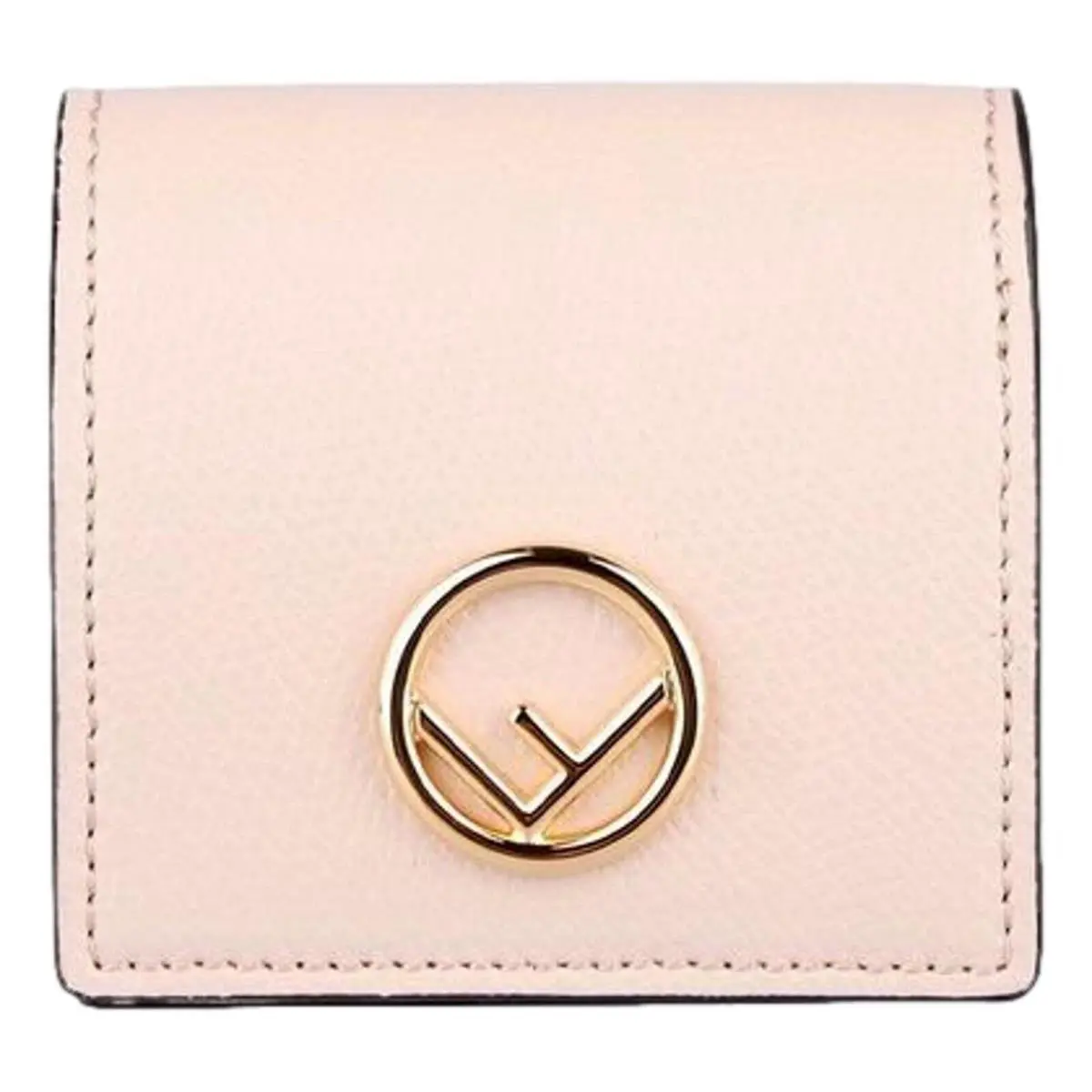 Fendi Calf Leather F Logo Poudre Pink Leather Coin Case Wallet