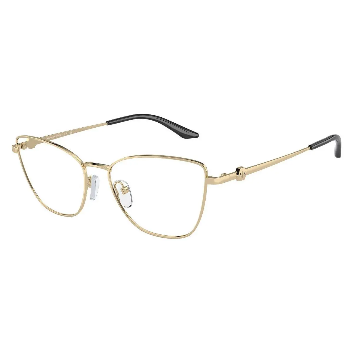 Armani Exchange Cat Eye Woman Eyeglasses 0AX1063 6110 53mm Shiny Pale Gold