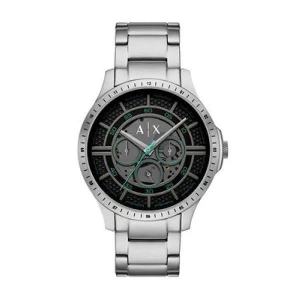 Armani Exchange 46MM Stainless Steel Chronograph Black Dial Men`s Watch AX2459