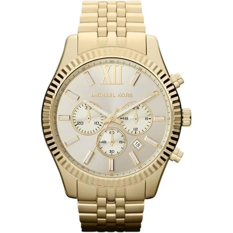 Michael Kors - Men`s Chronograph Stainless Steel Watch Gold Tone 45mm