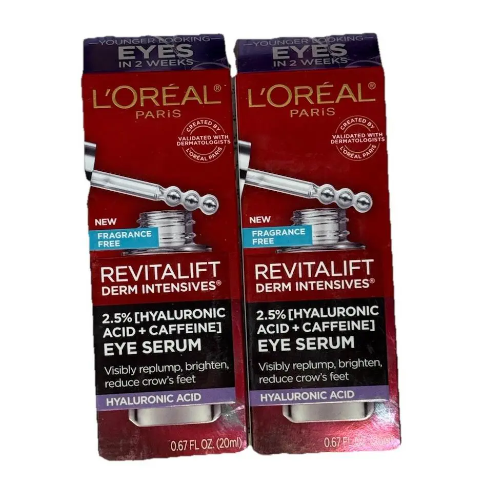 L`oreal Revitalift Derm Intensives Brightening Eye Serum 0.67oz Lot of 2
