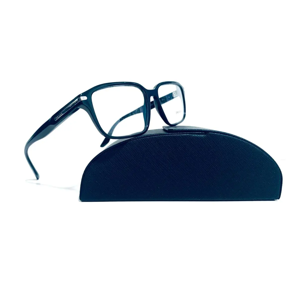 Prada Vpr 09T 1AB-1O1 Polished Black RX Eyeglasses 55-17-140 MM Italy VPR09T