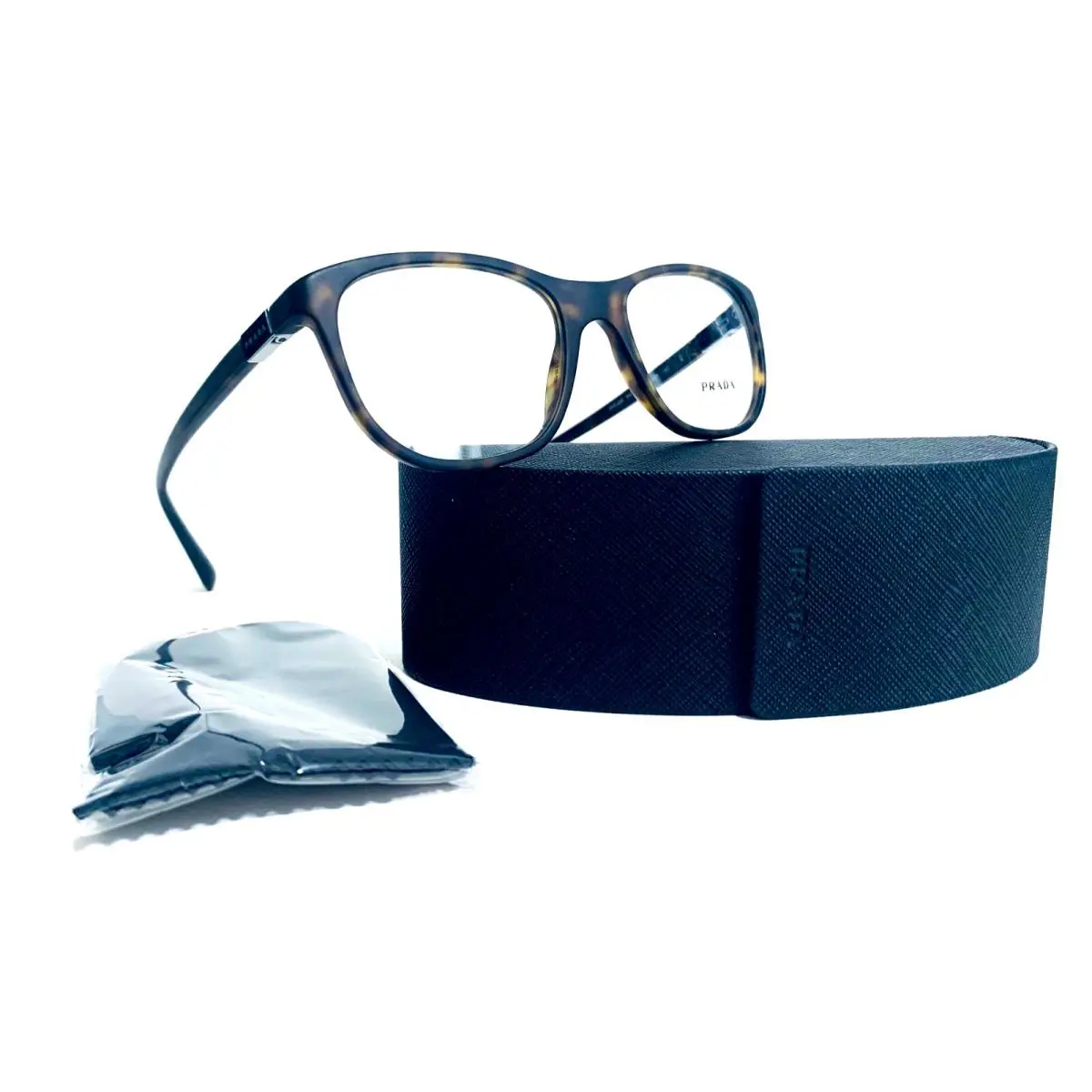Prada Vpr 29S HAQ-1O1 Matte Dark Tortoise Eyeglasses 54-19-140 MM Italy VPR29S