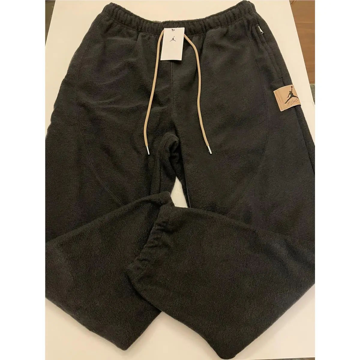 Nike Air Jordan Flight Heritage Pants Wool Joggers Black DC9587-010 Size Medium