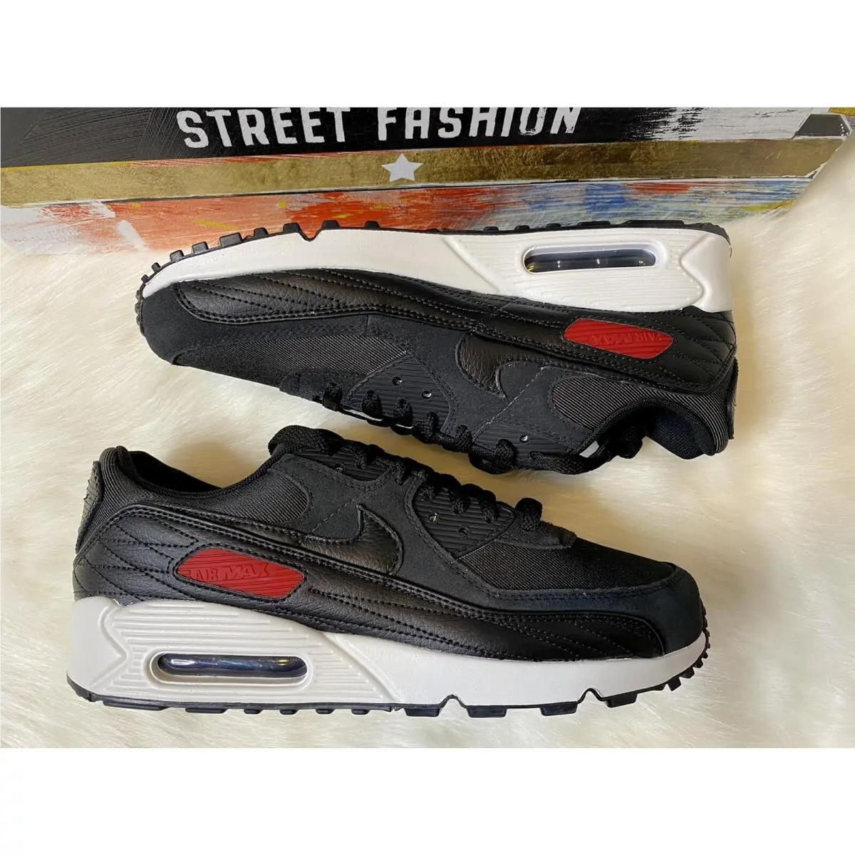 Nike shoes - Nike By You ID Air Max 90 - DJ3176-991 - Black, Red 0