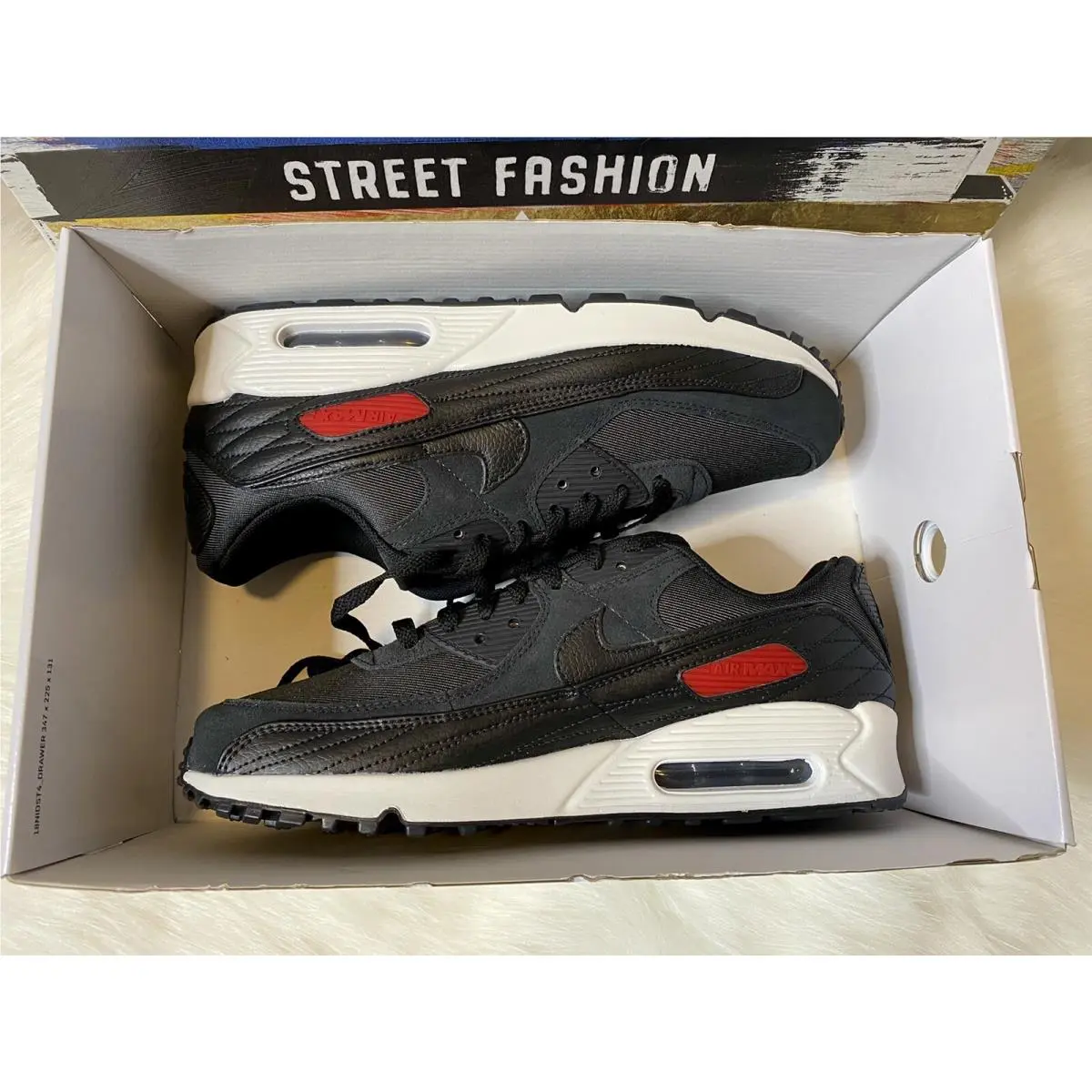 Nike shoes - Nike By You ID Air Max 90 - DJ3176-991 - Black, Red 5