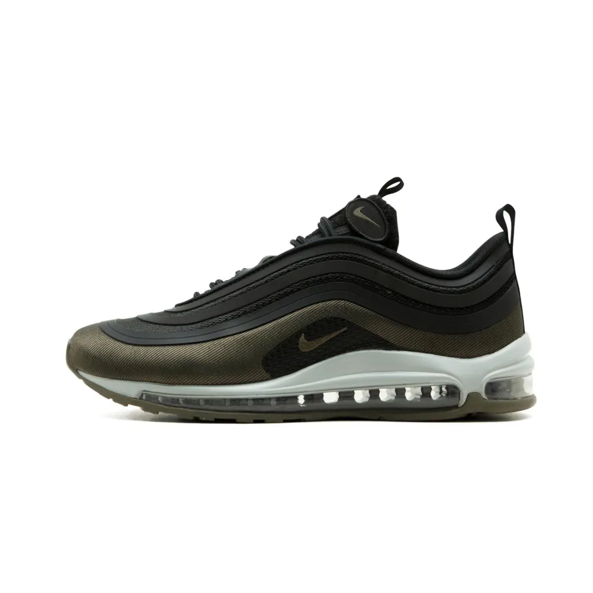 Size 7.5 Mens Nike Air Max 97 Ultra `17 Hal Black Olive Sneakers AH9945-001 - Green