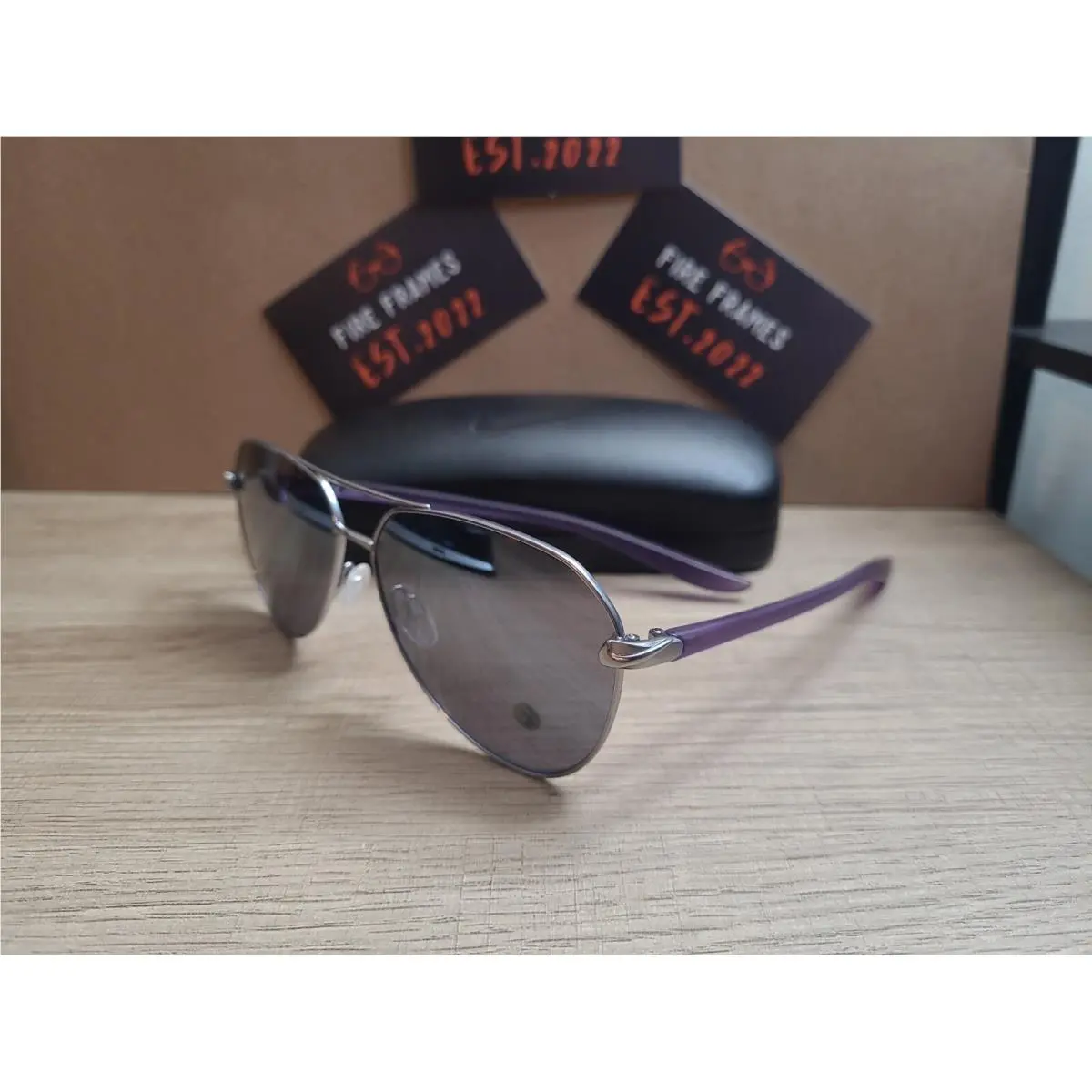 City Aviator DJ0888 900 Sunglasses Gunmetal Purple Frames 61-13-140 3 by Nike