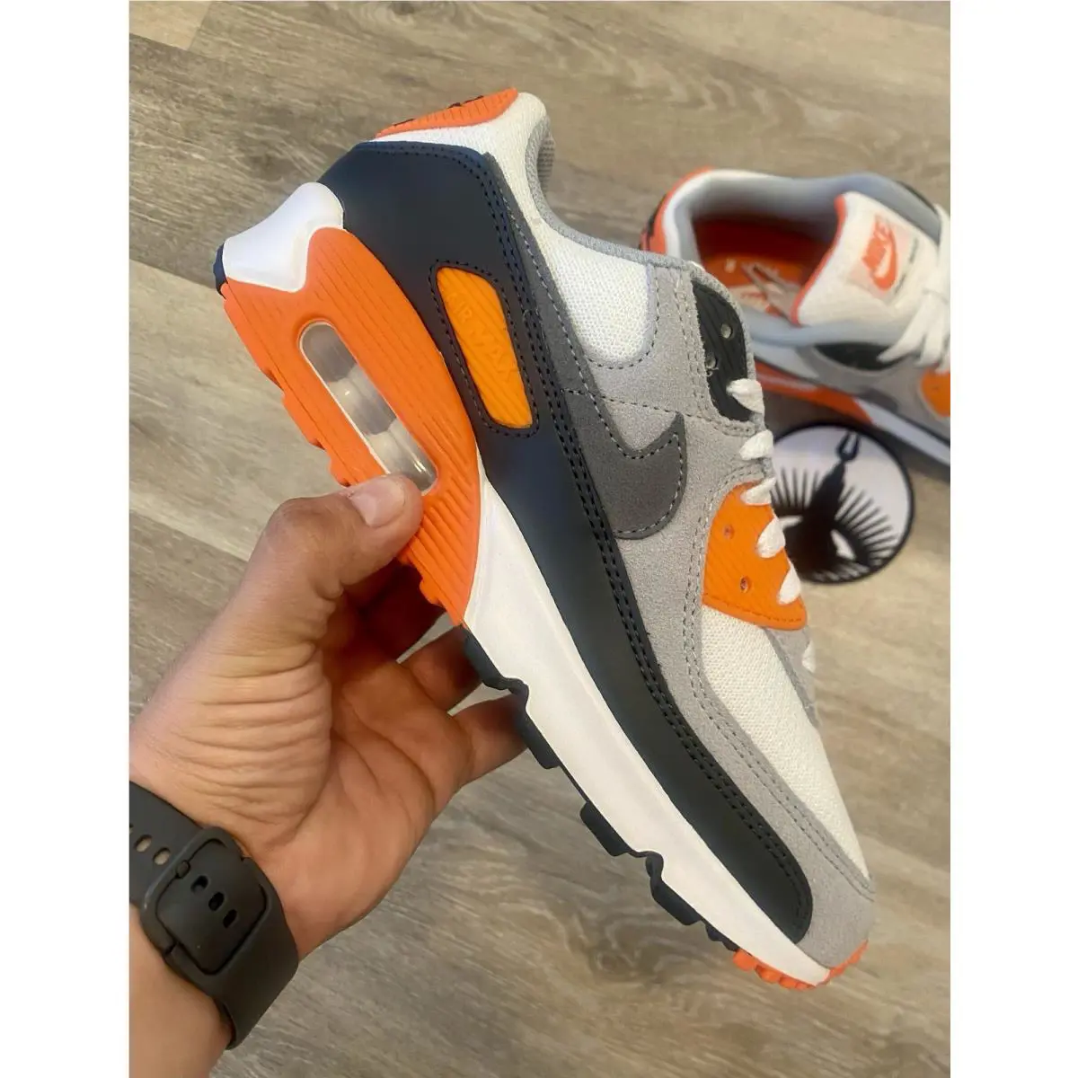 Nike shoes - Nike Air Max 90 - Air Max - DM0029-108 - White / Safety Orange / Dark Smoke Grey (UPC: 197600813915) 8
