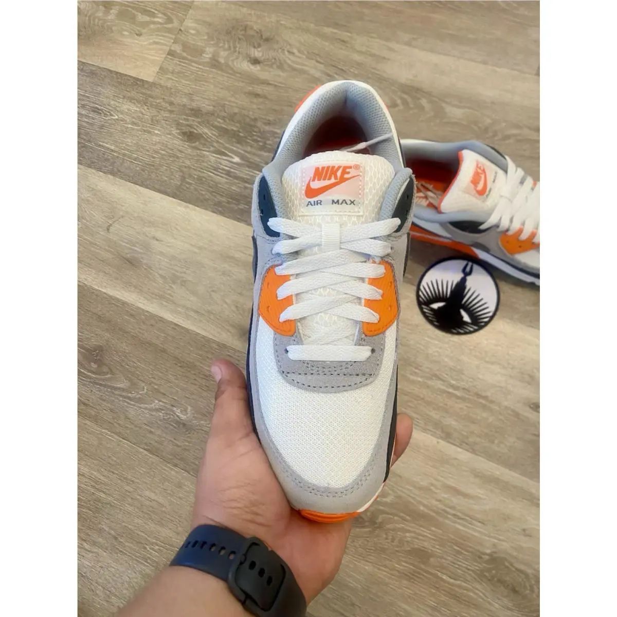 Nike shoes - Nike Air Max 90 - Air Max - DM0029-108 - White / Safety Orange / Dark Smoke Grey (UPC: 197600813915) 4