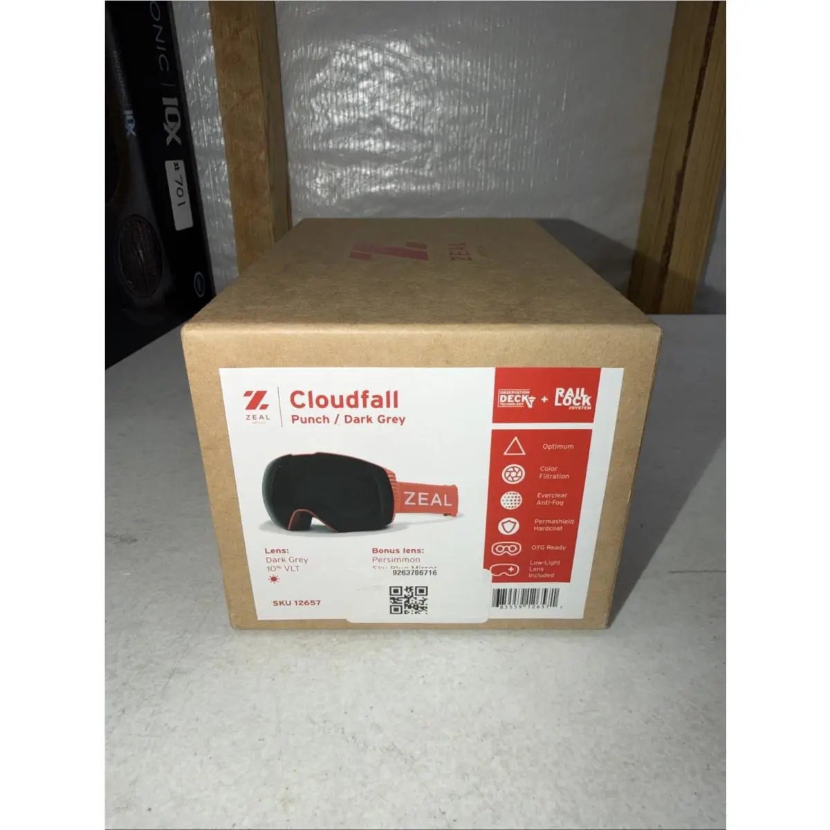 Cloudfall Snow Goggle W/bonus Lens Rail Lock System Punch/dark Grey by Zeal Optics