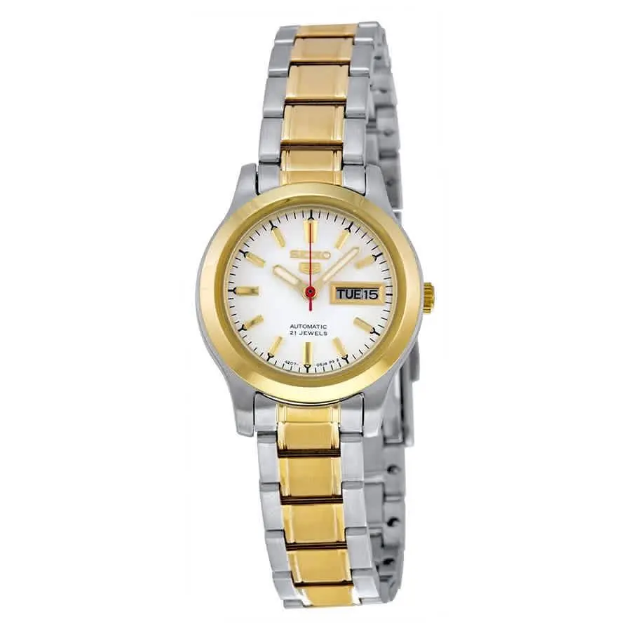 5 Automatic White Dial Two-tone Ladies Watch SYMD90 by Seiko