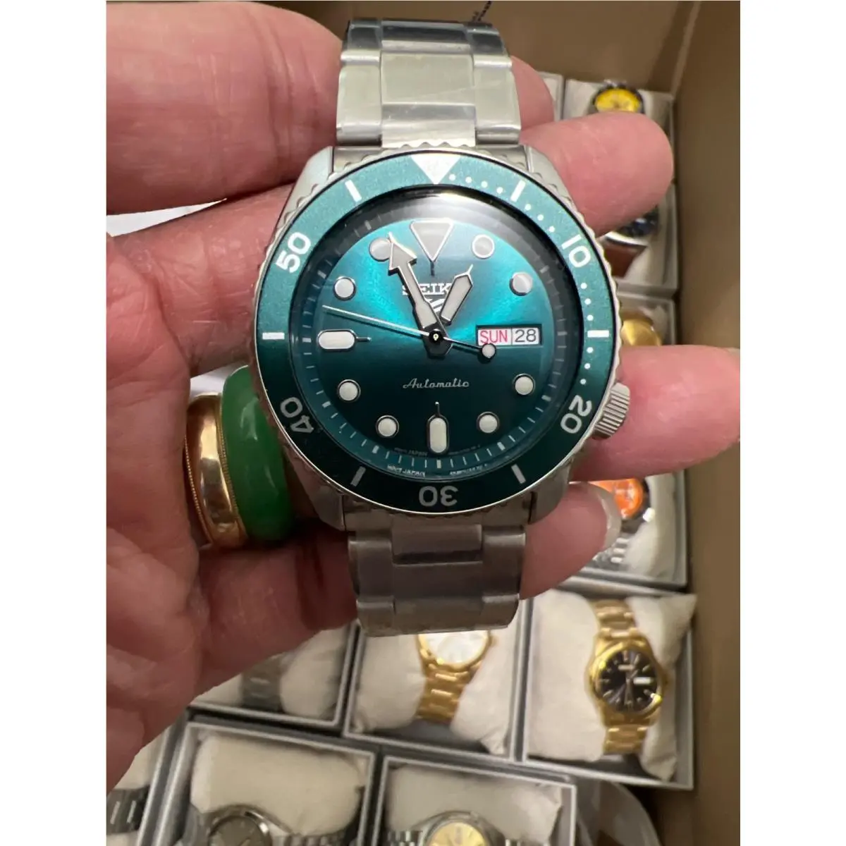 Seiko 5 Sports Automatic Green Dial Men`s Watch SRPD61K1