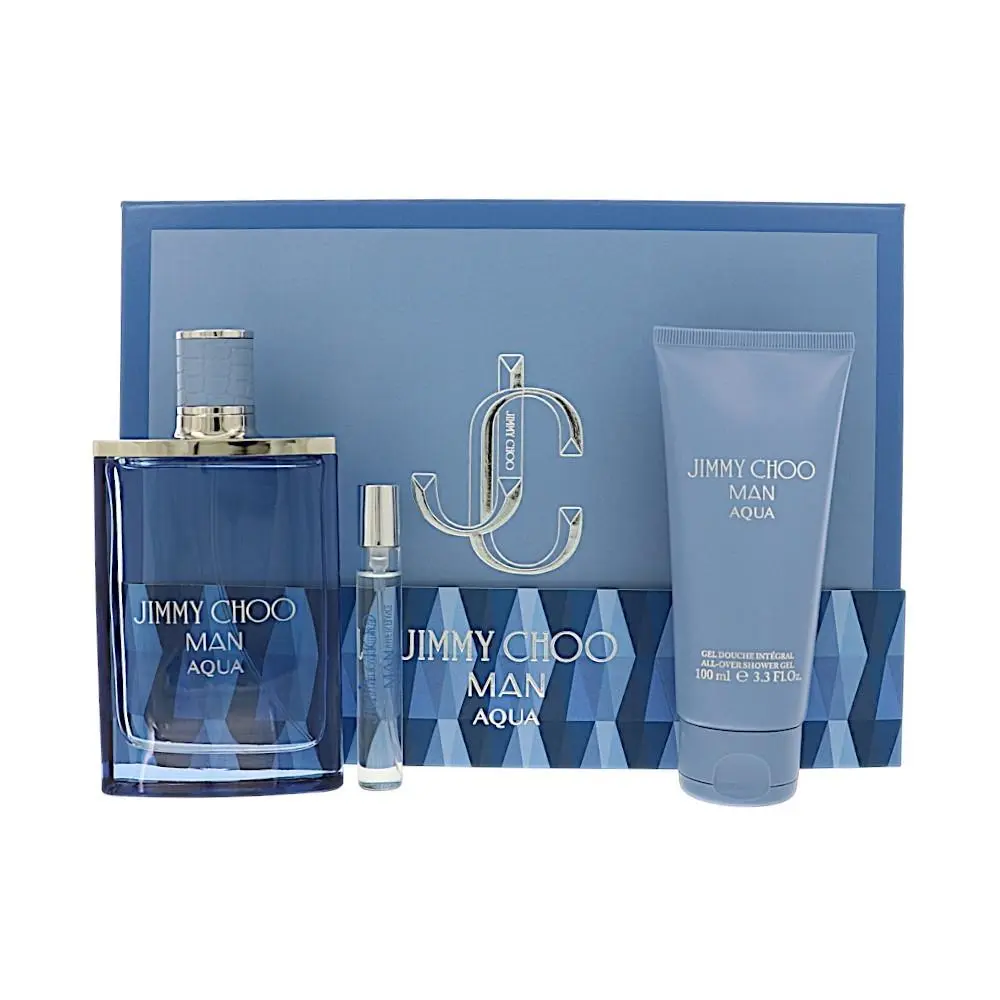 Jimmy Choo Man Aqua by Jimmy Choo Gift Set For Men 3.3 Oz Eau De Toilette Spray