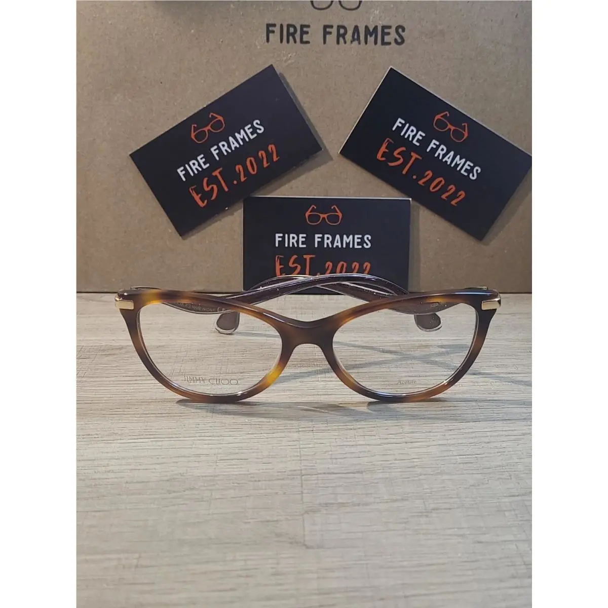 Jimmy Choo JC 258 086 Havana Plastic Cat-eye Eyeglasses Frames Glasses 54-17-145