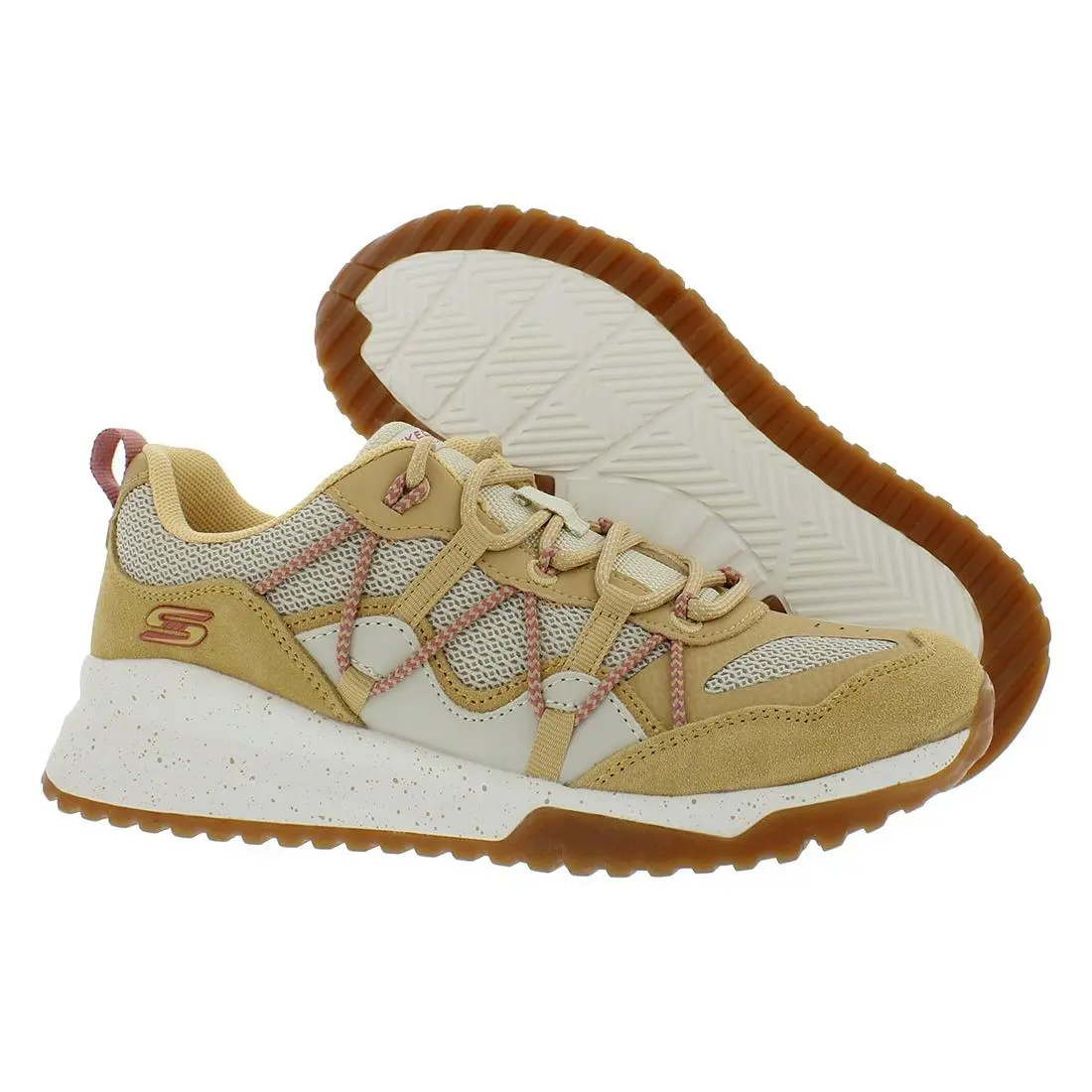 Skechers Bobs Squad 3-Zigzag Swagger Womens Shoes - Wheat, Main: Brown