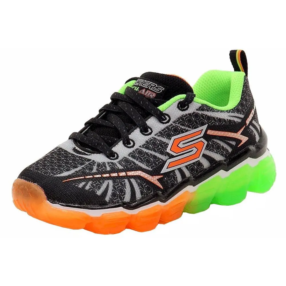 Skechers Boy`s Skech Air - Turbo Shock Fashion Black/lime Sneakers Shoes - Black