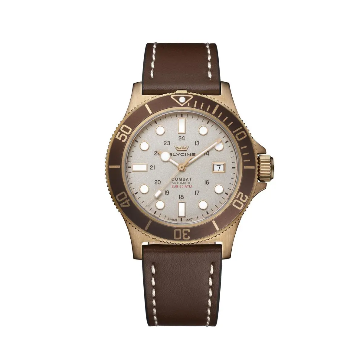 Glycine Men`s Combat Sub Bronze 42mm Automatic Watch GL0547