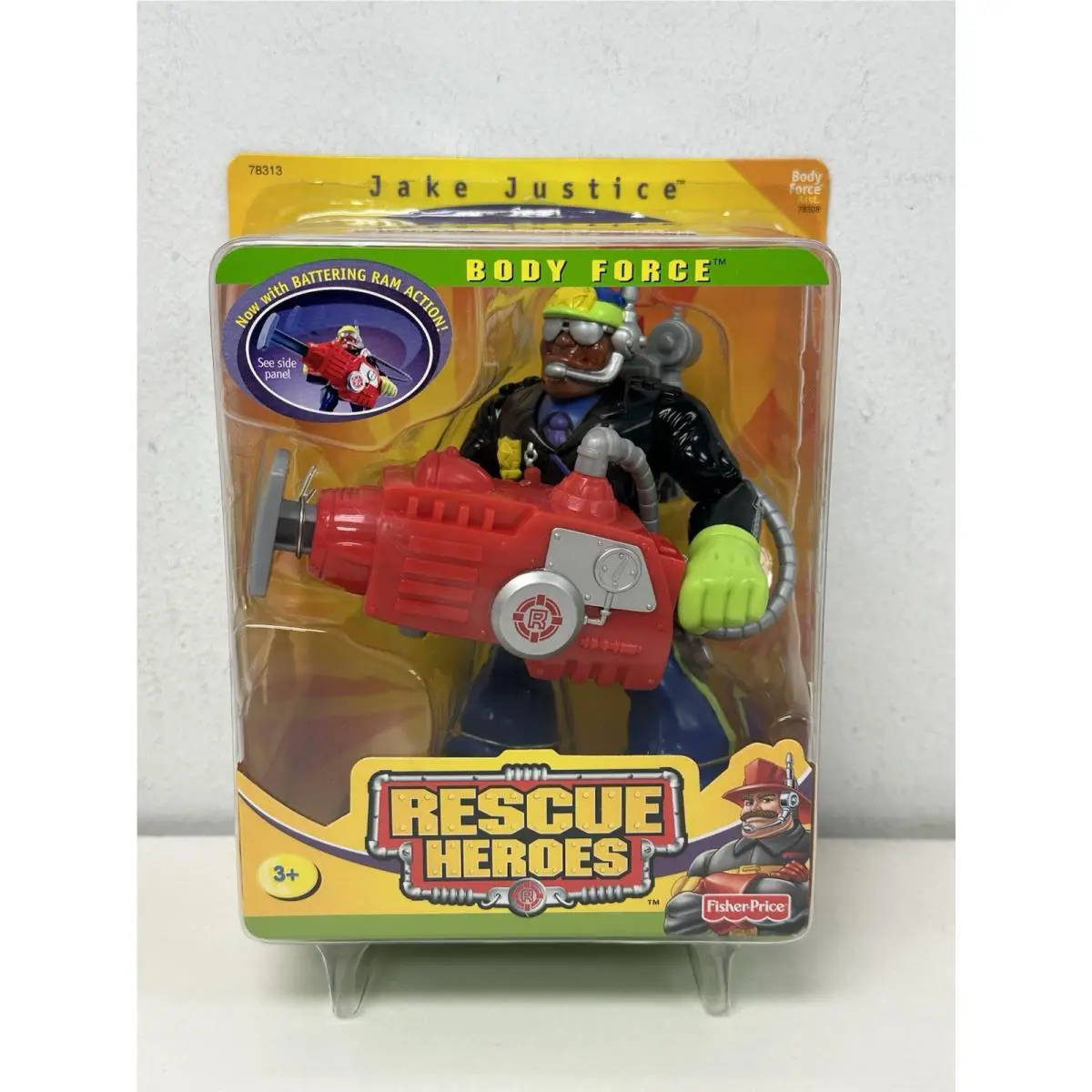 2001 Fisher-price Rescue Heroes Jake Justice w/ Battering Ram - Mint