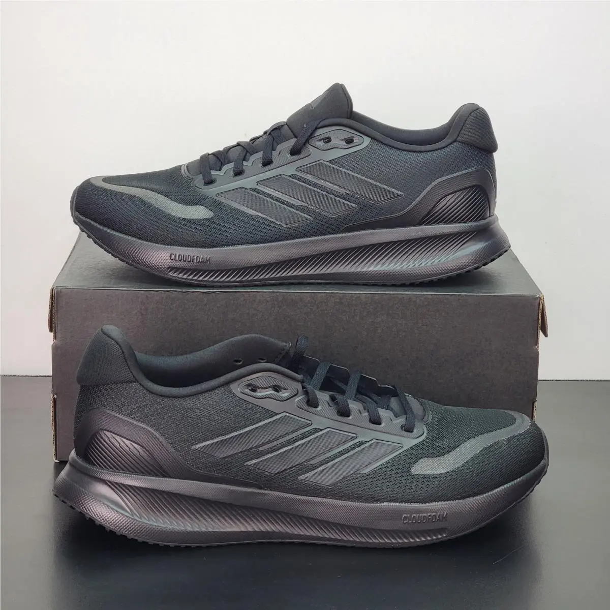 Runfalcon Men`s Size 12 Running Shoes Black Athletic Sneakers by Adidas