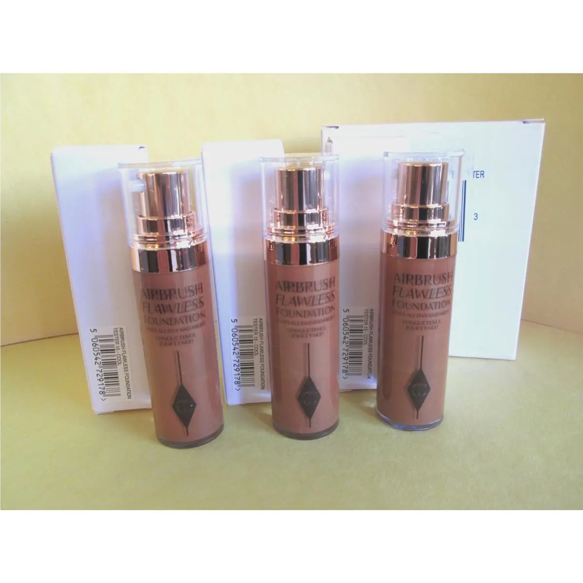 3 Set 15 Cool Airbrush Flawless Foundation Charlotte Tilbury 20 ML 0.67 OZ Each