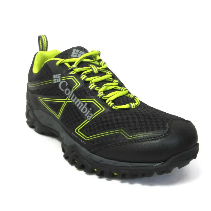 Columbia Pine Bluff Men`s Black Waterproof Trail Hiking Shoes Sz 8 YM5381-012