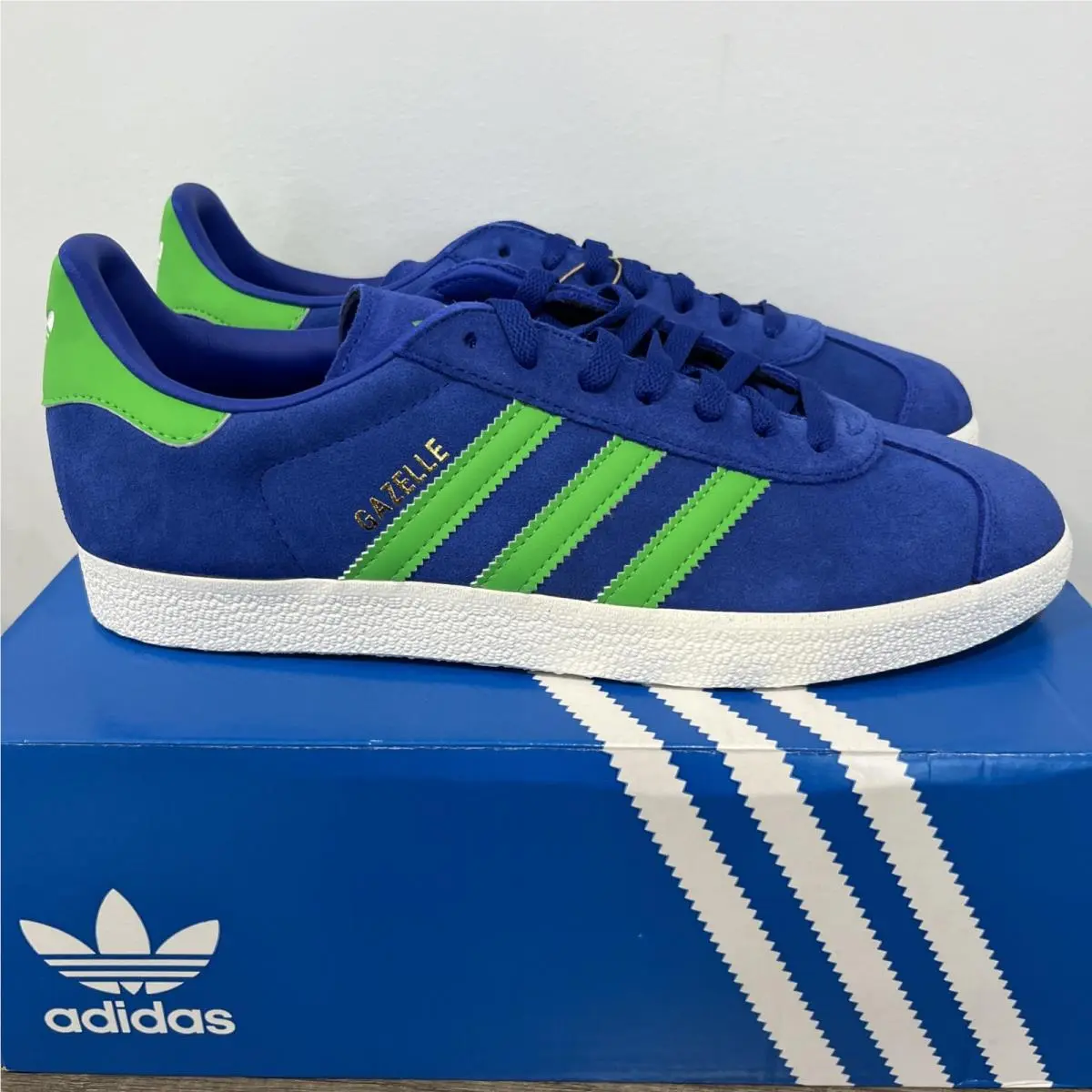 Adidas Gazelle Royal Blue Energy Green Sneakers Athletic JH5389 Men`s Size 10