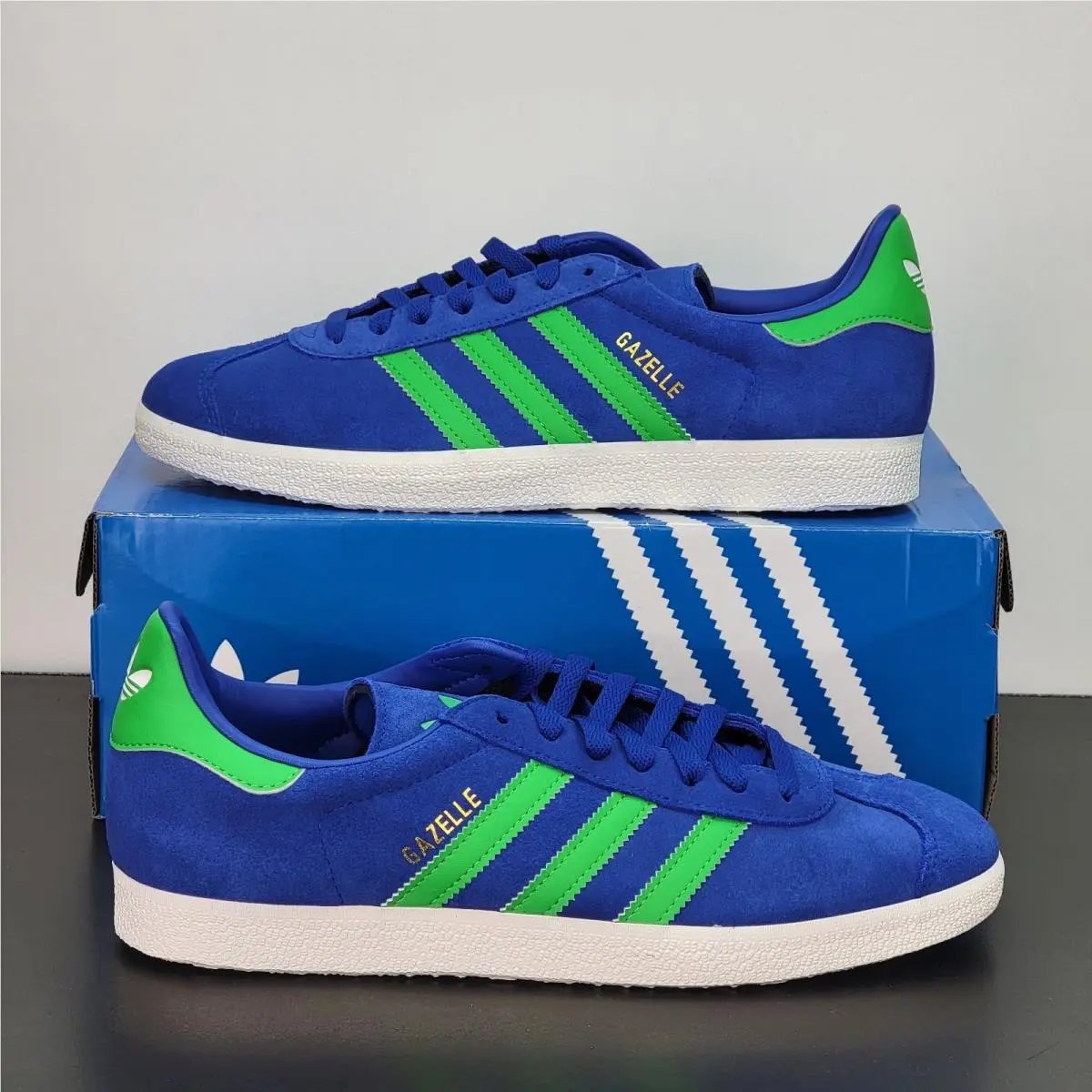 Adidas Gazelle Royal Blue Energy Green Sneakers Athletic JH5389 Men`s Size 10