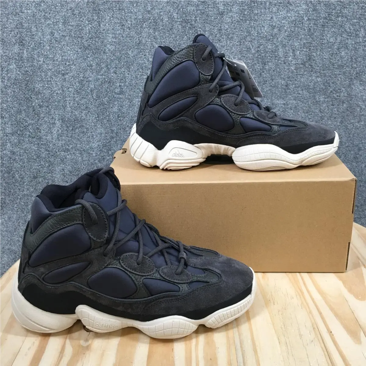 Adidas Yeezy 500 High Slate Shoes Mens 9 Athletic Sneakers Lace Up Blue