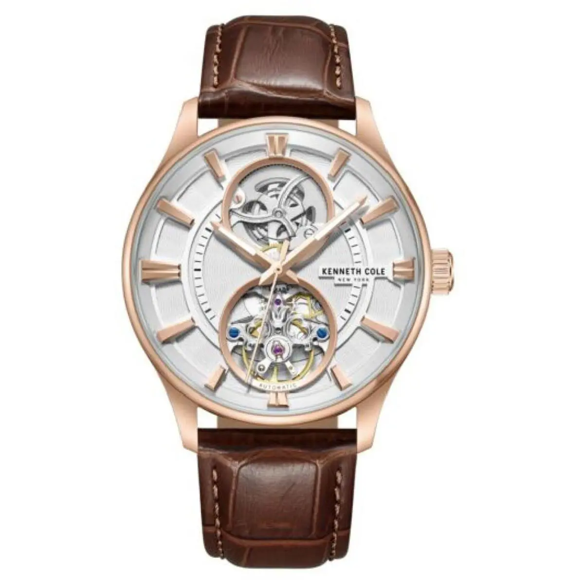 Kenneth Cole KCWGX0049802 Men`s York Automatic 43.5mm Leather Strap Watch