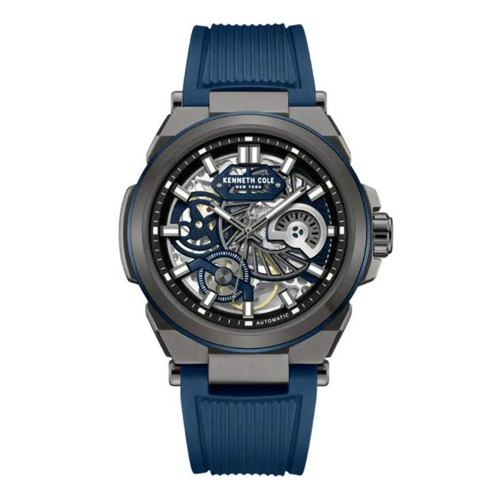 Kenneth Cole KCWGZ0065601 Mens Downtown Automatic Blue Dial Silicon Watch