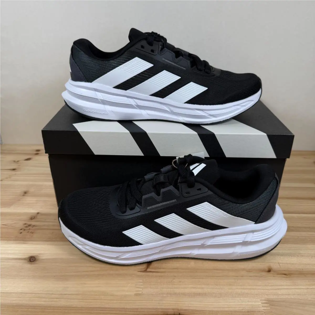 Adidas Questar 3 Running Shoes Women`s 10 Core Black Cloud White Carbon ID8738
