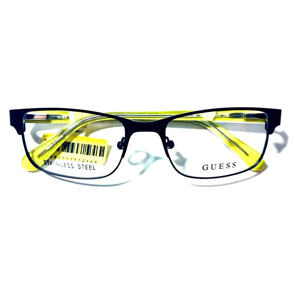 Guess GU9180 002 Black Yellow Full Rim Eyeglasses Frames 49-17-130