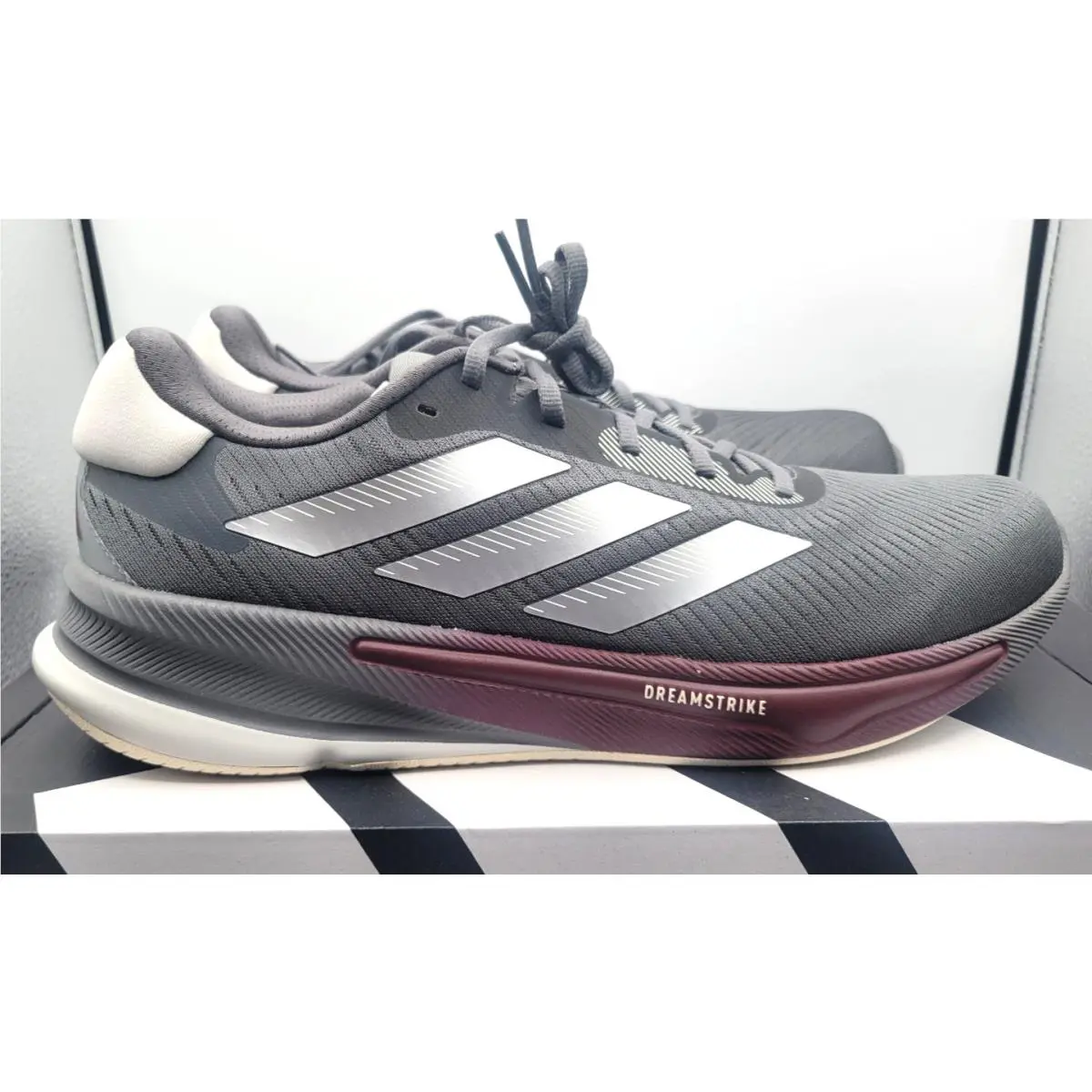 Adidas Supernova Ease M Sneakers SZ 11.5 Grey/silver/burgundy IH2507