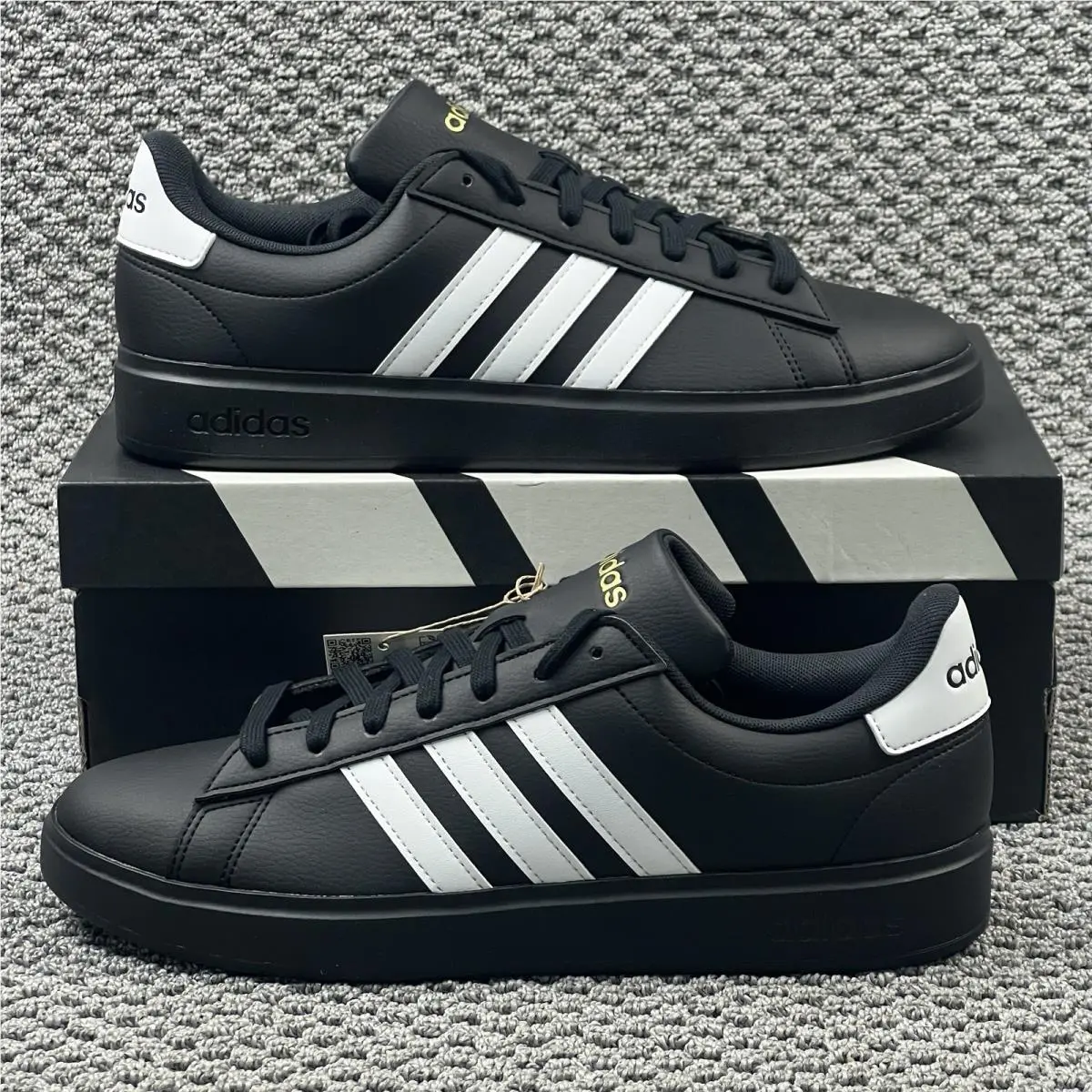 Grand Court 2.0 Shoes Mens 10 Black White JR0546 by Adidas