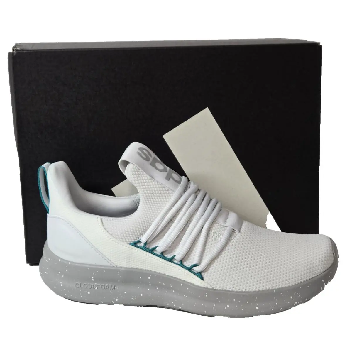 Adidas Men`s Lite Racer Adapt 7.0 Casual Sneakers Shoes White Gray Teal Size 9
