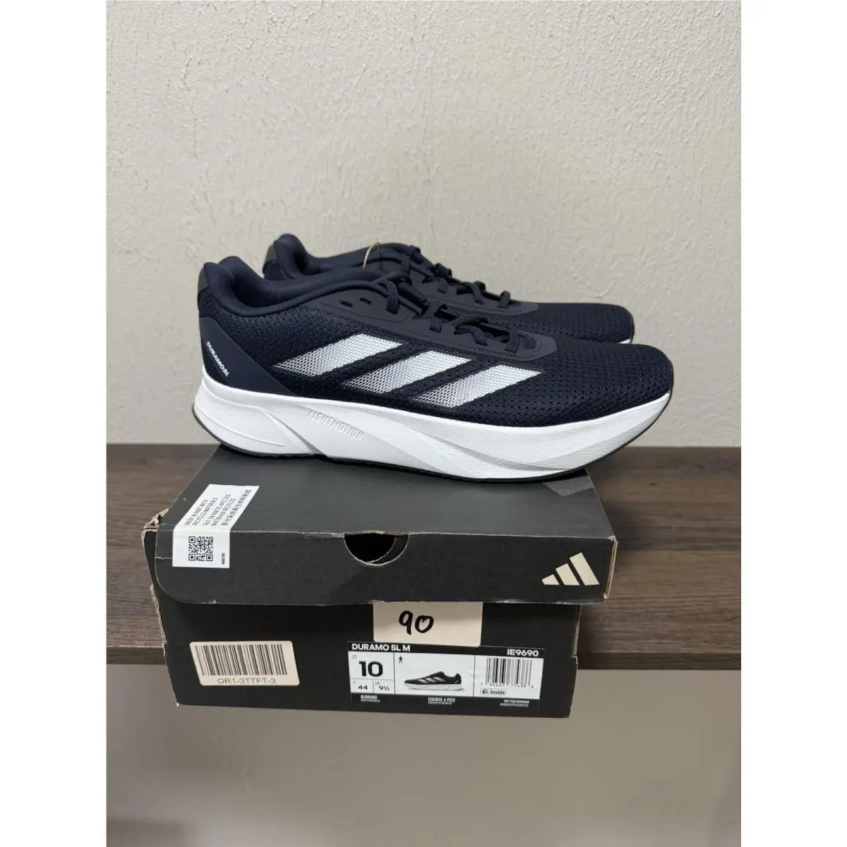 Adidas Duramo SL Men`s Running Shoes Ink / White Mens Sz 10 IE9690 W/ Box