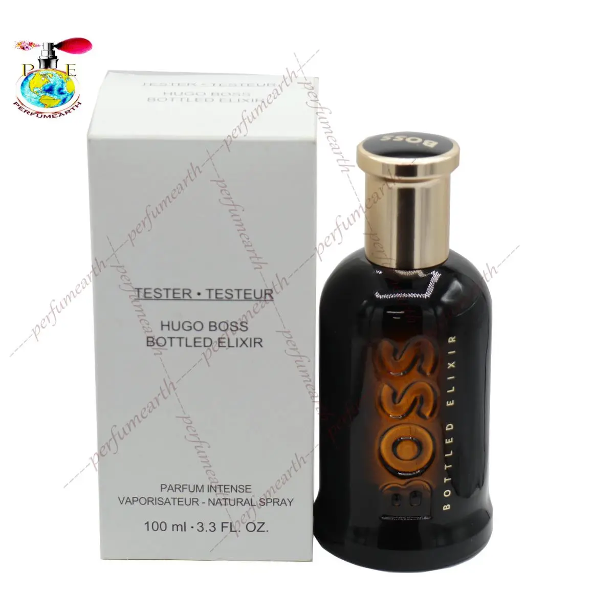 Bottled Elixir 3.4/3.3 OZ Parfum Intense Spray Tester Box Same AS by Hugo Boss
