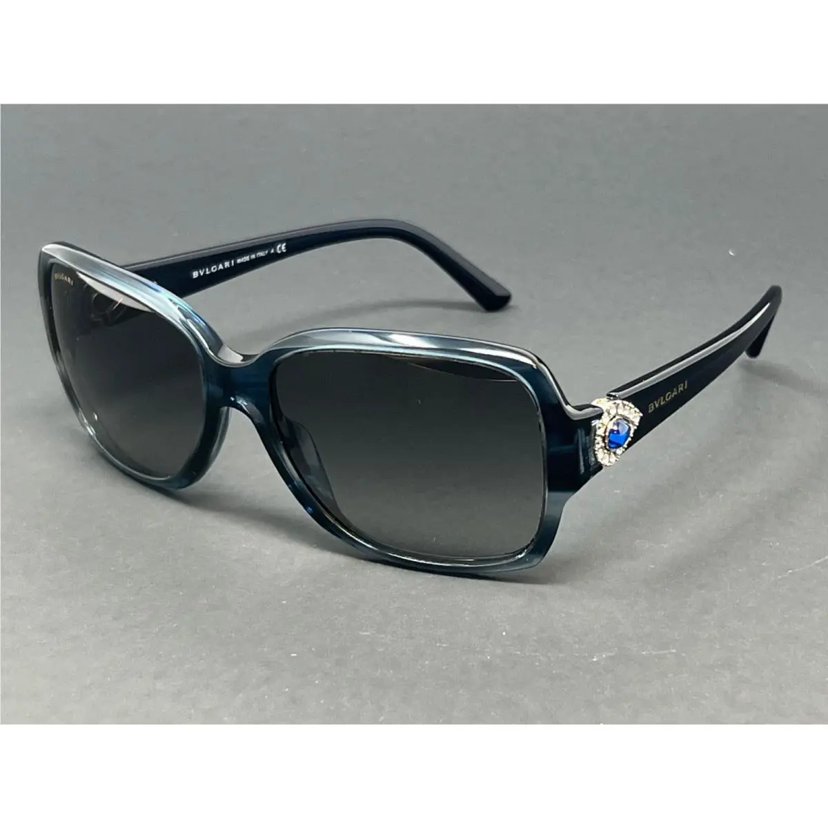 Bvlgari Bulgari Sunglasses BV8119B-5276/11 Blue 56mm Women`s Square Plastic Italy