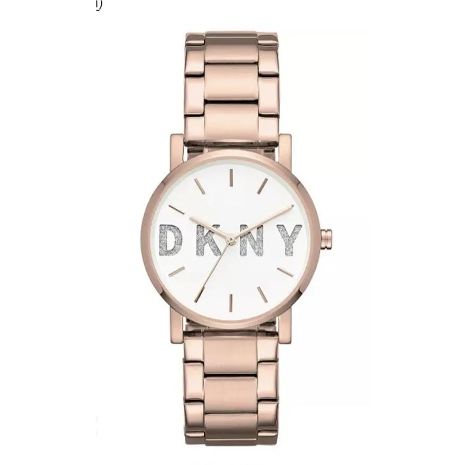 Dkny Ladies Soho Rose Gold Plated Logo Watch NY2654