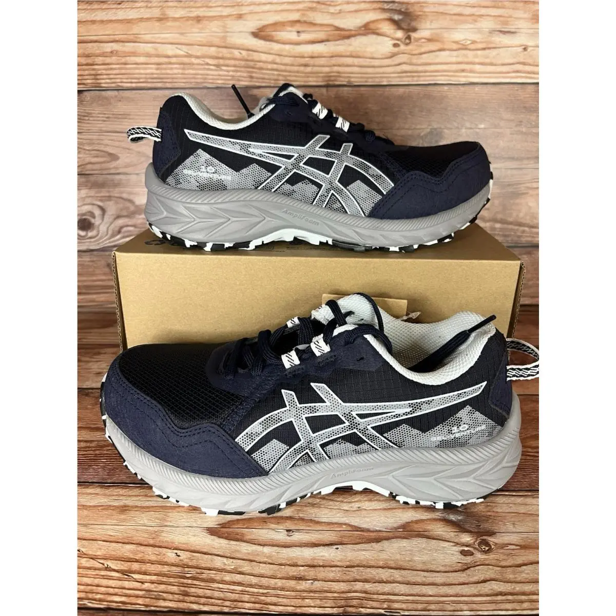 Asics Gel-venture 6 Midnight Gravel Women’s Size 6 Wide 1012B761-400 No Lid