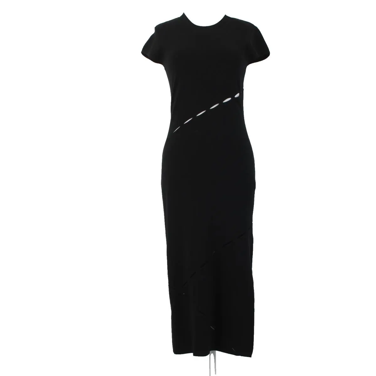 Rag Bone Dress Eden Sz SP Black Sleeveless Round Neck Eyelets Viscose