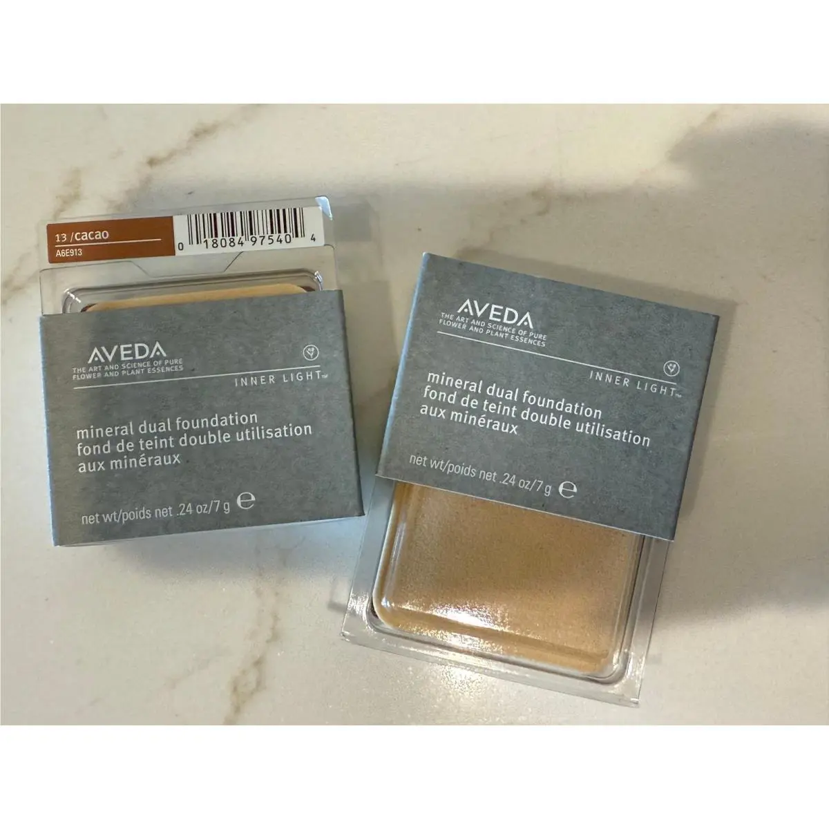 Aveda Inner Light Mineral Pressed Powder Dual Foundation Set of 2 Cacao