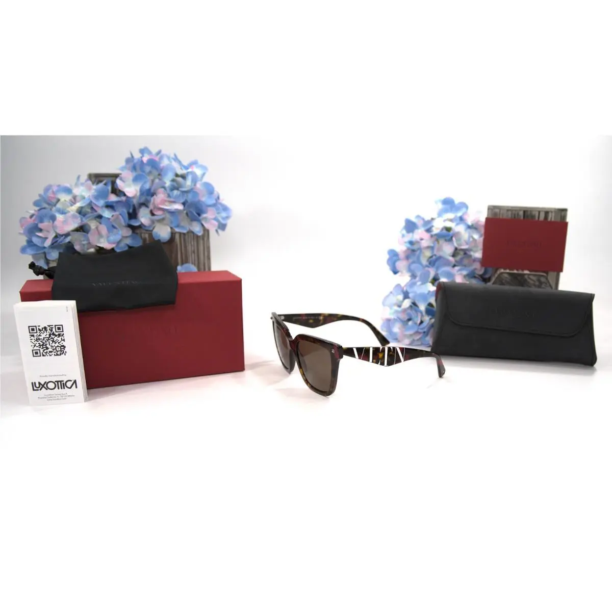 Valentino VA4084 Red Tortoise Vltn Logo Sunglasses Case