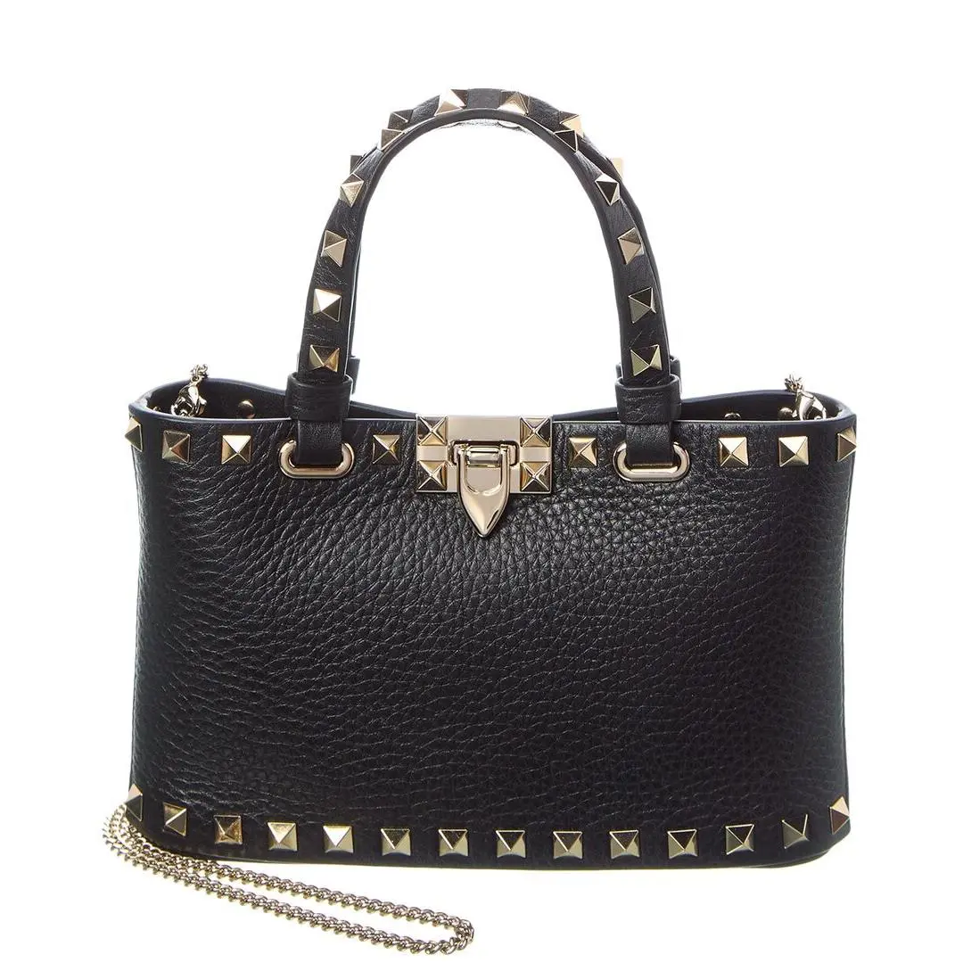 Valentino Rockstud Mini Leather Tote Women`s Black