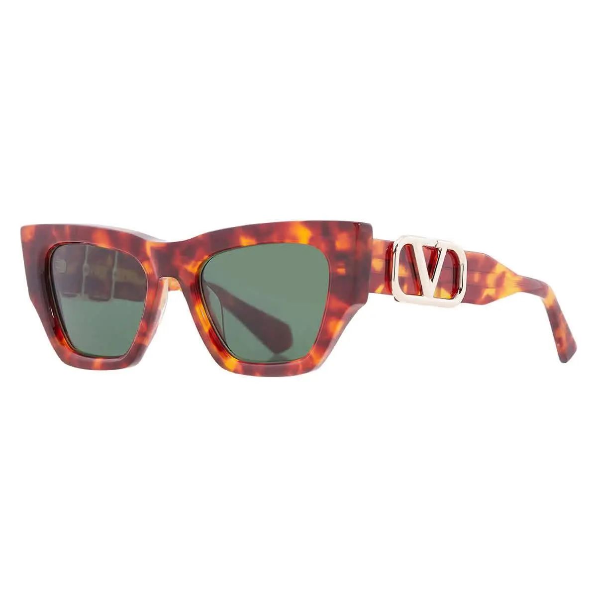 Valentino Sette Green Cat Eye Ladies Sunglasses VLS-166 B 52 VLS-166 B 52