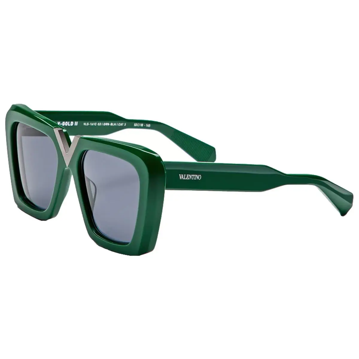 Valentino V-gold II Women`s Dark Green Butterfly Sunglasses VLS-161C - Japan - Frame: Dark Green, Lens: Gray