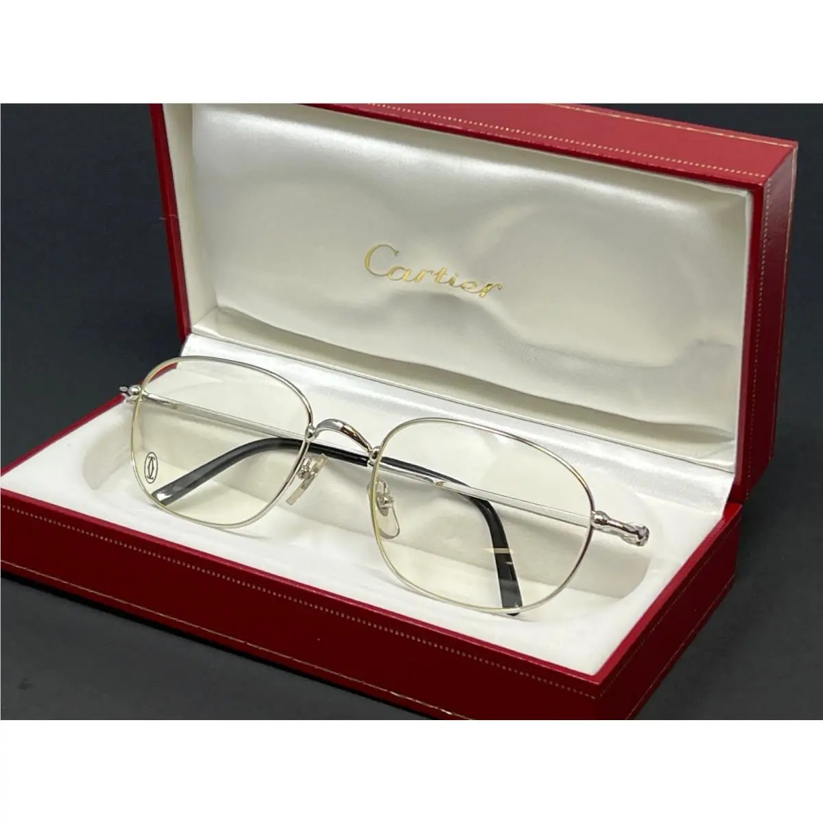 Cartier Eyeglasses T8100496 Platinum 56mm Men`s Square Optical Frame